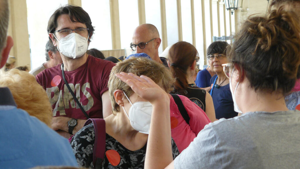 Person wearing a mask