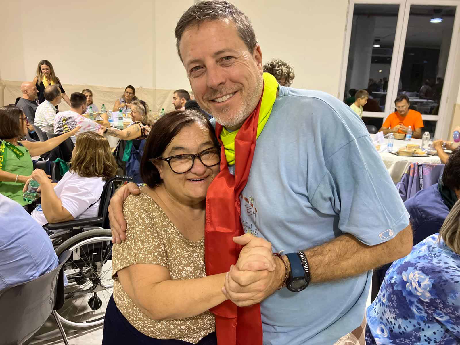 Nora Buccheri (community reporter) and Raul Izquierdo Garcia (international coordinator) at the Fede e Luce pilgrimage in Pompei