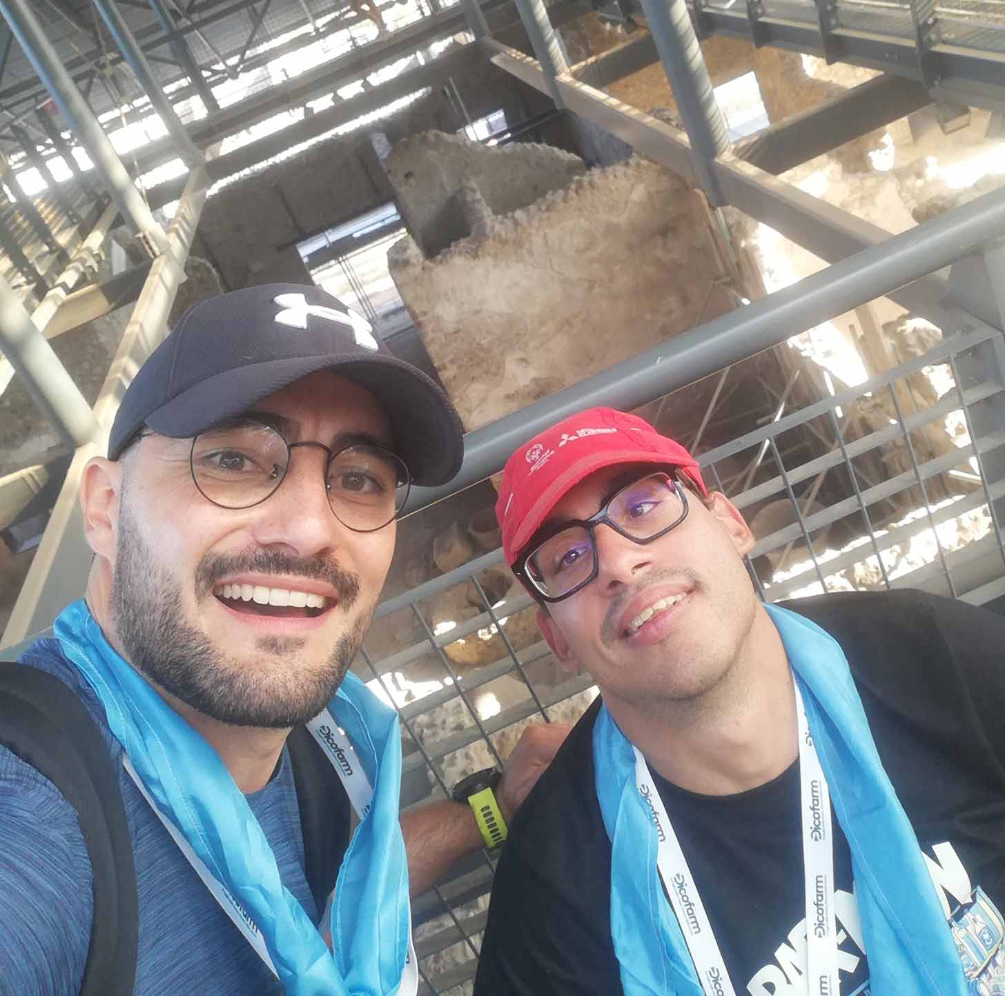 Federico (right) and Lorenzo at the Pompei excavations