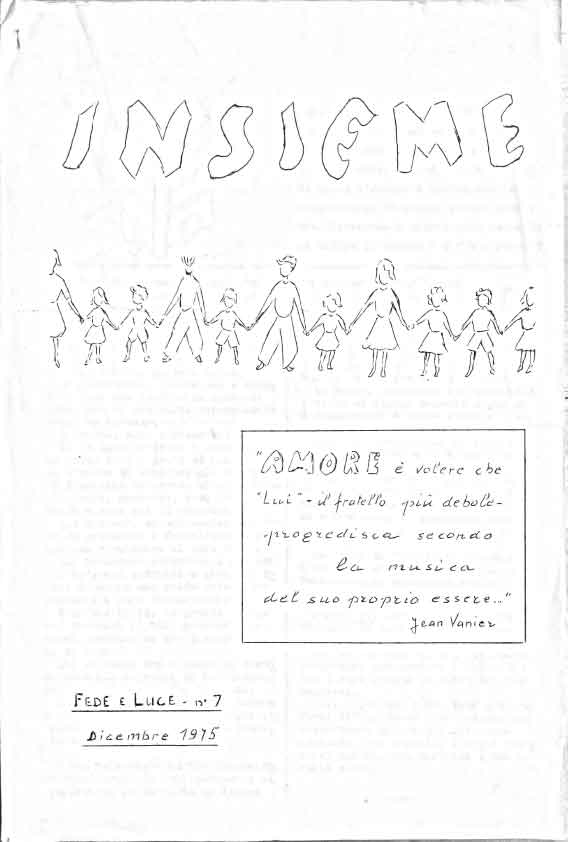 Copertina N.7 – Insieme n. 7 - Bollettino Fede Luce 1975