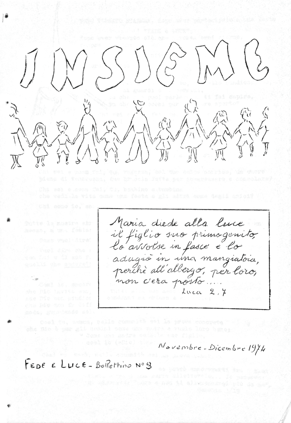 Copertina N.3 – Insieme n. 3 - Bollettino di Fede e Luce