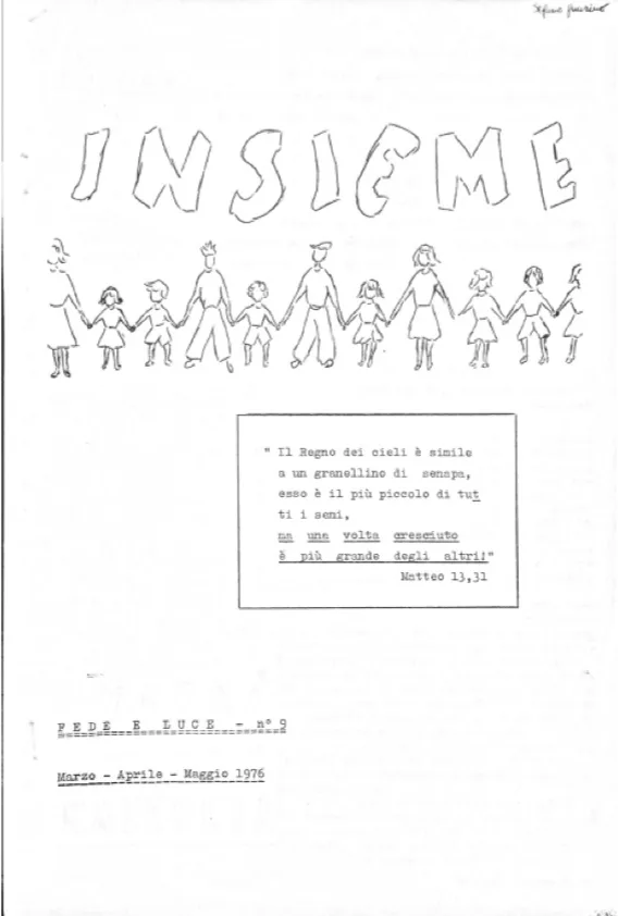 Copertina N.9 – Insieme n. 9 - Bollettino Fede e Luce